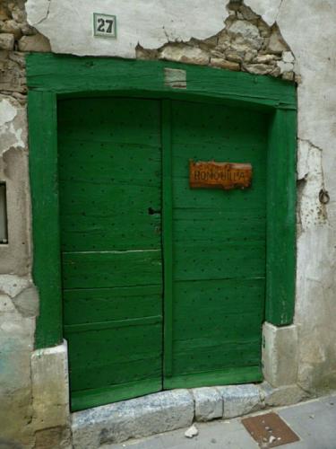 A green door.